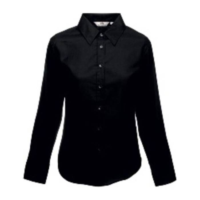 LADY FIT LONG SLEEVE OXFORD SHIRT - Black<br><small>EA-F150309</small>