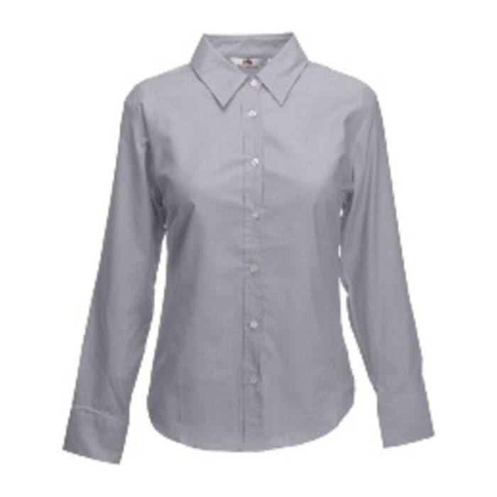 LADY FIT LONG SLEEVE OXFORD SHIRT - Oxford Grey<br><small>EA-F151510</small>