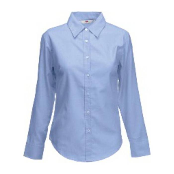 LADY FIT LONG SLEEVE OXFORD SHIRT - Oxford Blue<br><small>EA-F151908</small>