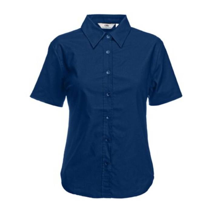 LADY FIT SHORT SLEEVE OXFORD SHIRT - Navy<br><small>EA-F160407</small>