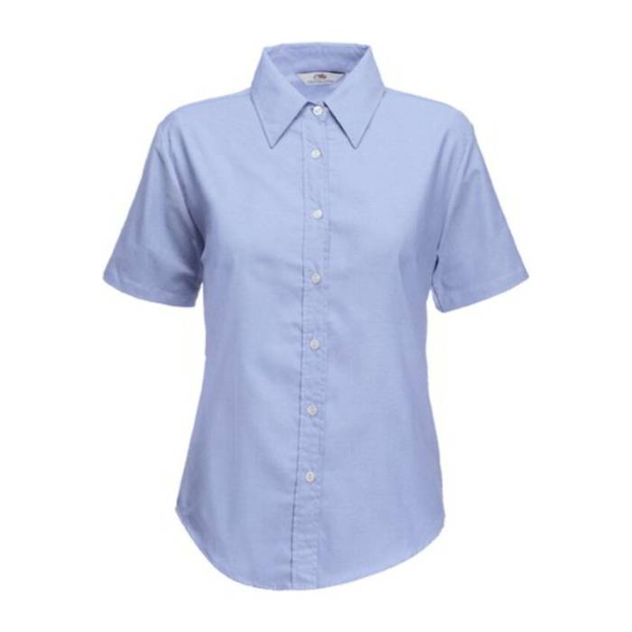 LADY FIT SHORT SLEEVE OXFORD SHIRT - Oxford Blue<br><small>EA-F161913</small>