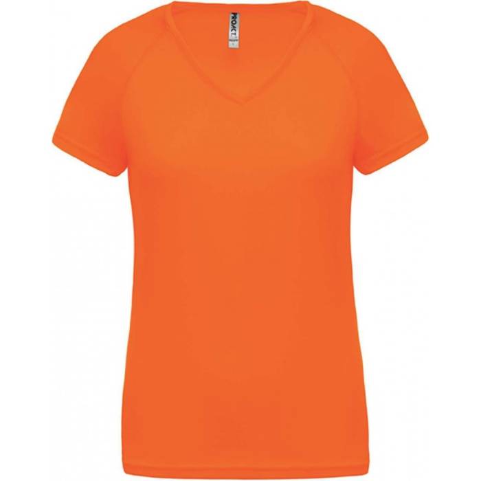 ProAct Női V-nyakú sportpóló, Fluorescent Orange, XS - Fluorescent Orange<br><small>GO-PA477FOR-0</small>
