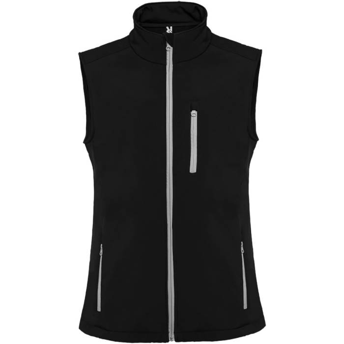 Roly Nevada uniszex softshell mellény, Solid black, S - Solid black<br><small>GO-R11993O1</small>