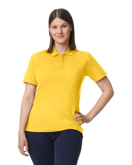 SOFTSTYLE® LADIES` DOUBLE PIQUÉ POLO WITH 3 COLOUR-MATCHED - Daisy, #fed141...<br><small>UT-gil64800-b3da-m</small>