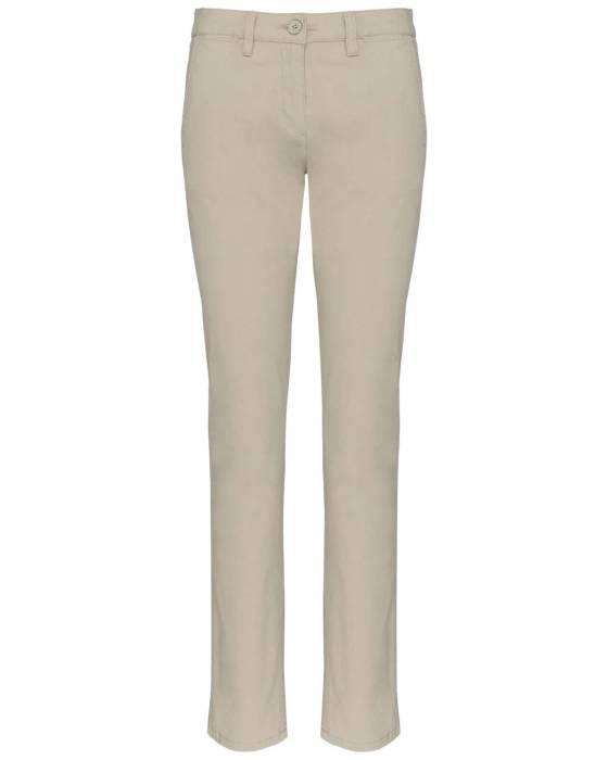 LADIES` CHINO TROUSERS - Beige, #A79E70<br><small>UT-ka741be-38</small>