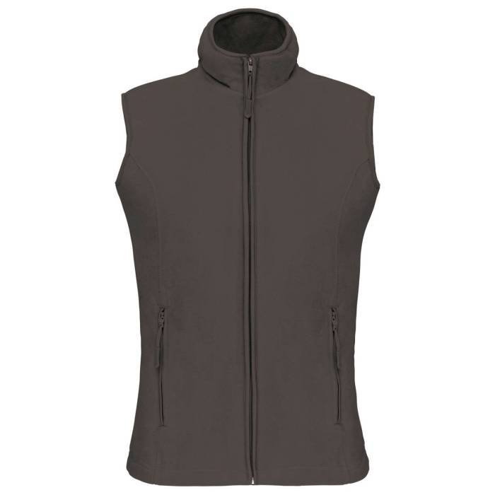 MELODIE - LADIES` MICROFLEECE GILET - Green Olive, #56584F<br><small>UT-ka906go-xs</small>