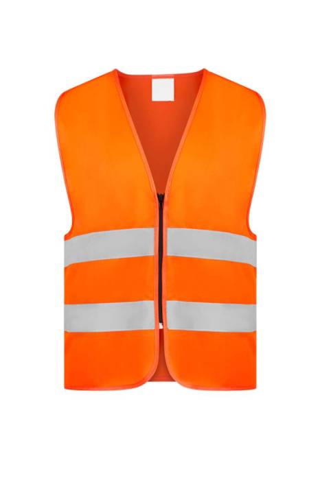SAFETY VEST WITH ZIPPER `COLOGNE` - Orange, #FF663F<br><small>UT-kxrx217or-4xl</small>