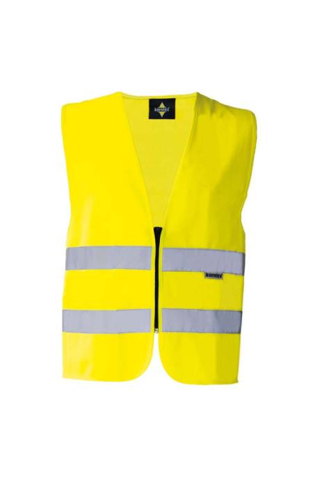 SAFETY VEST WITH ZIPPER `COLOGNE` - Yellow, #F2FF00<br><small>UT-kxrx217ye-2xl</small>