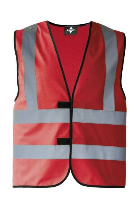 SAFETY / FUNCTIONAL VEST `HANNOVER` - FOUR REFLECTIVE STRI - Red, #B81737...<br><small>UT-kxvrre-2xl</small>