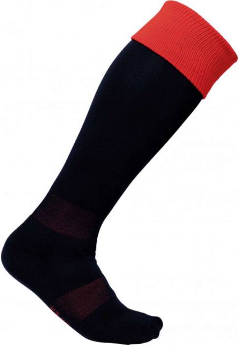 TWO-TONE SPORTS SOCKS - Black/Sporty Red, #000000/#EB0024<br><small>UT-pa0300bl/sre-27/30</small>