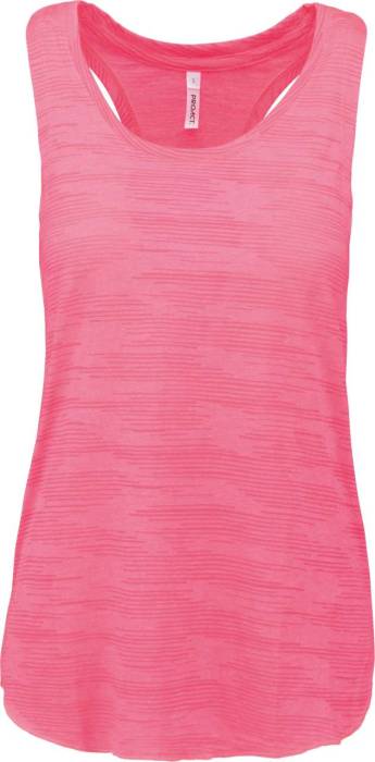 LADIES` SPORTS TANK TOP - Fluorescent Pink, #EB5A81<br><small>UT-pa4009fpi-s</small>
