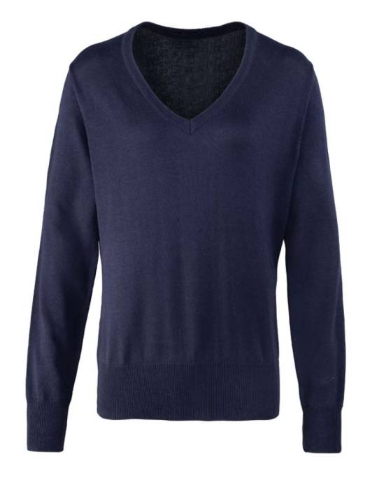 WOMEN`S KNITTED V-NECK SWEATER - Navy, #0A1F52<br><small>UT-pr696nv-5xl</small>