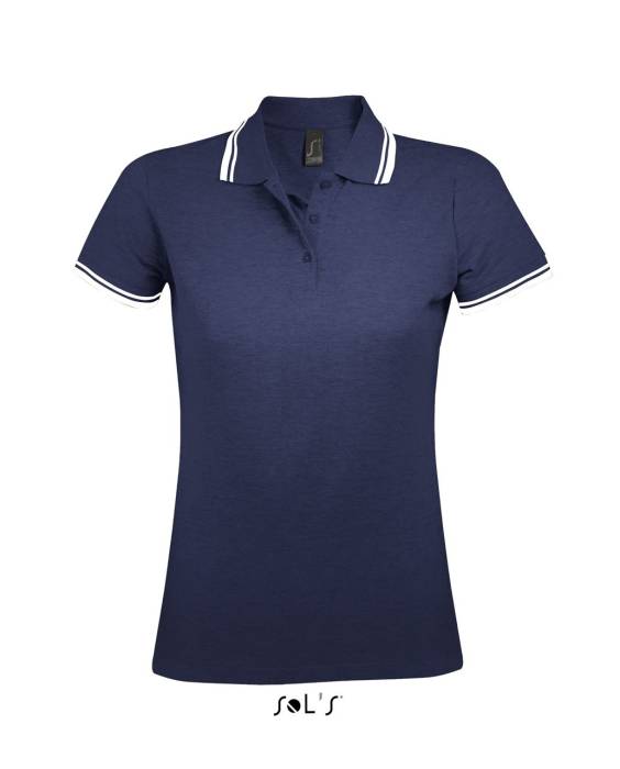 SOL`S PASADENA WOMEN - POLO SHIRT - French Navy/Neon Orange, #092A3C/#F1771D<br><small>UT-so00578fn/neo-m</small>