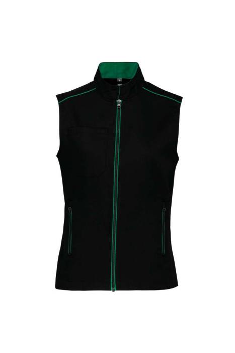 LADIES` DAYTODAY GILET - Black/Silver, #000000/#AEA8A5<br><small>UT-wk6149bl/si-2xl</small>