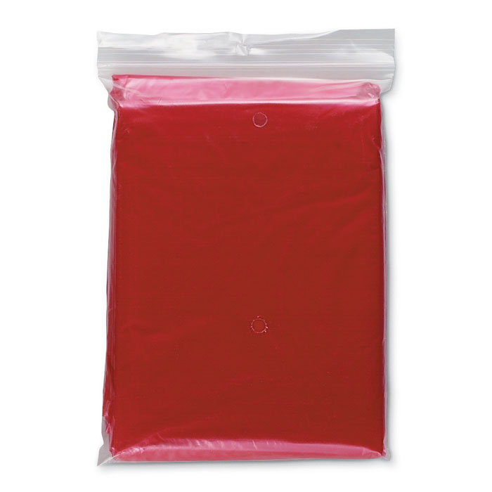 Sprinkle műanyag kapucnis esőponcsó - piros<br><small>MI-IT0972-05</small>