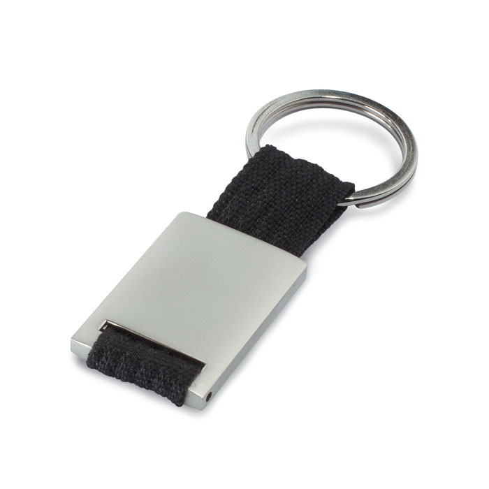 Tech téglalap alakú fém kulcstartó - fekete<br><small>MI-IT3020-03</small>