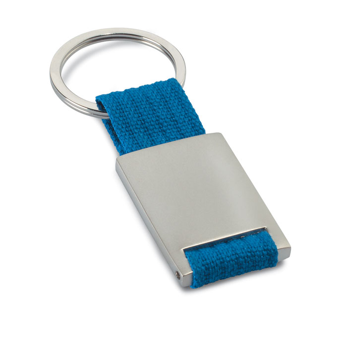 Tech téglalap alakú fém kulcstartó - kék<br><small>MI-IT3020-04</small>