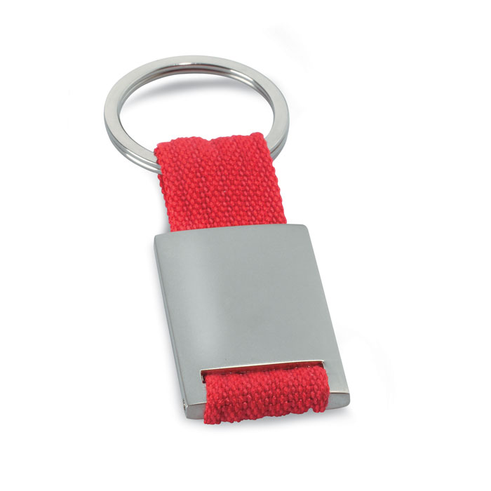 Tech téglalap alakú fém kulcstartó - piros<br><small>MI-IT3020-05</small>