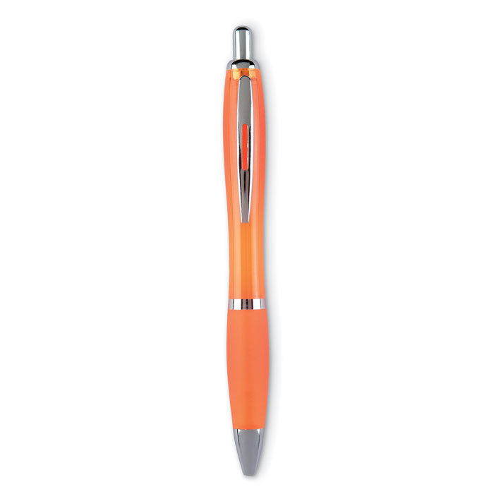 Riocolour feketén író nyomógombos toll - Áttetsző narancssárga<br><small>MI-KC3314-29</small>