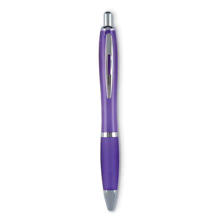 Riocolour feketén író nyomógombos toll - Áttetsző lila<br><small>MI-KC3314-32</small>