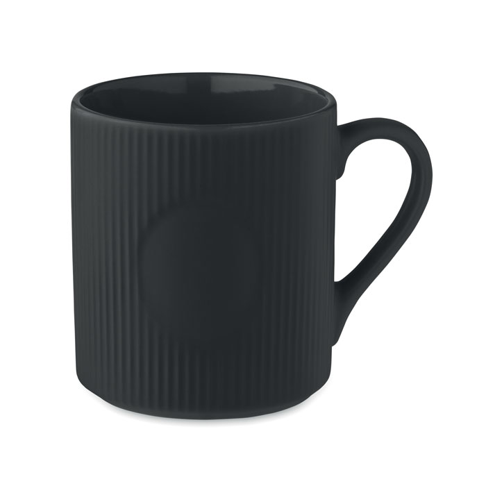 Ribmug bordázott kerámia bögre 340 ml - fekete<br><small>MI-MO2397-03</small>