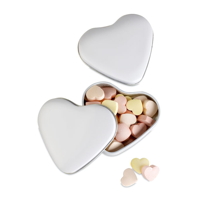 Lovemint cukorka szív alakú tartóban - fehér<br><small>MI-MO7234-06</small>