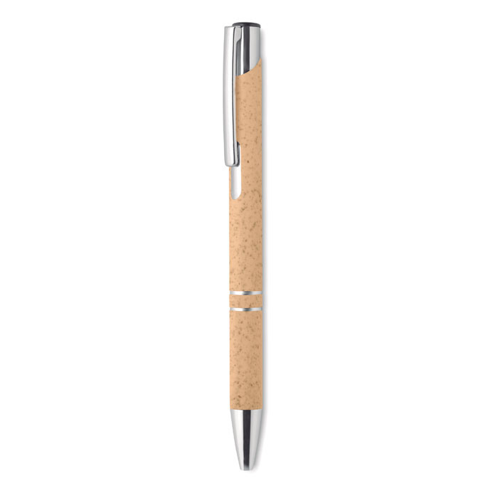 Bern pecas szalma/abs  nyomógombos toll