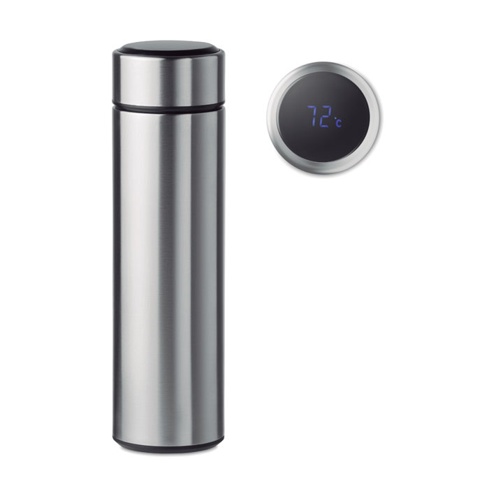 Pole palack hőmérővel 450 ml - Matt ezüst<br><small>MI-MO9796-16</small>