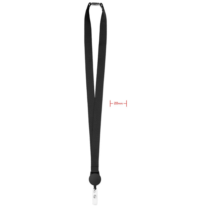 Zip lanyard nyakpánt kihúzható tartóval - fekete<br><small>MI-MO9852-03</small>