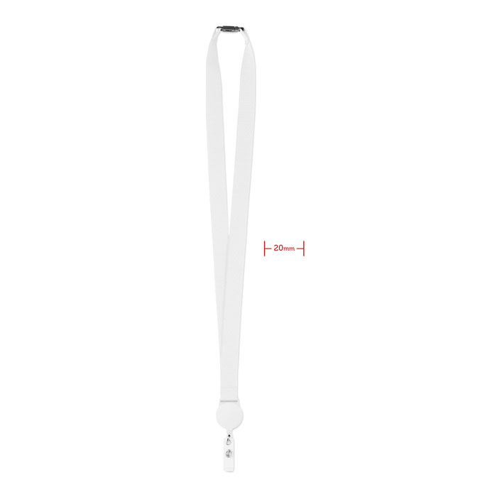 Zip lanyard nyakpánt kihúzható tartóval - fehér<br><small>MI-MO9852-06</small>