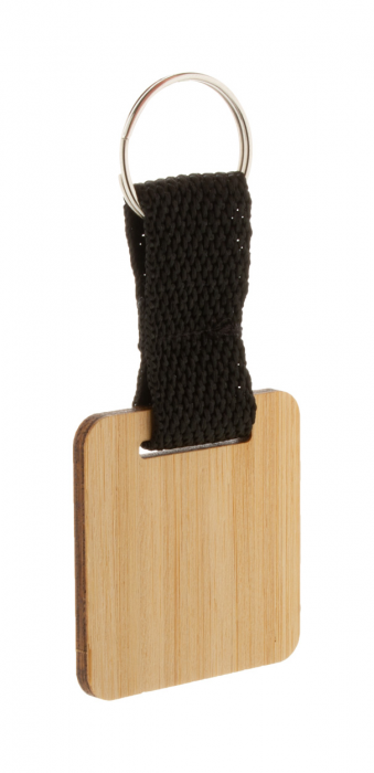 Stropp bambusz kulcstartó, négyzet - natúr, fekete<br><small>AN-AP716562-B</small>
