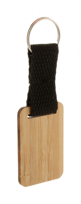 Stropp bambusz kulcstartó, téglalap - natúr, fekete<br><small>AN-AP716562-C</small>