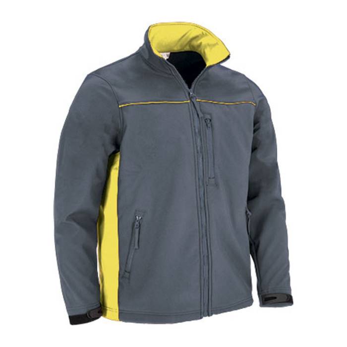 Softshell Jacket THUNDER - Cement Grey-Lemon Yellow<br><small>EA-CQVATHUGA20</small>