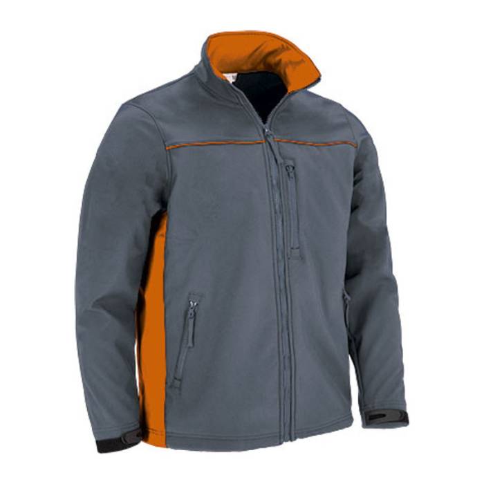 Softshell Jacket THUNDER - Cement Grey-Party Orange<br><small>EA-CQVATHUGN20</small>