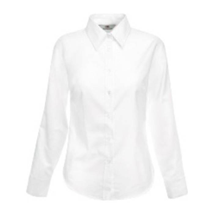 LADY FIT LONG SLEEVE OXFORD SHIRT - White<br><small>EA-F150106</small>