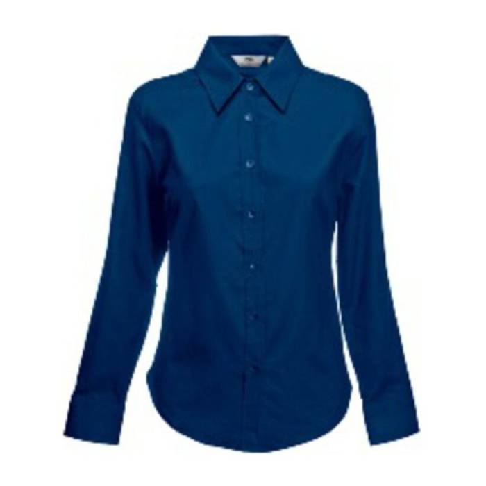LADY FIT LONG SLEEVE OXFORD SHIRT - Navy<br><small>EA-F150406</small>