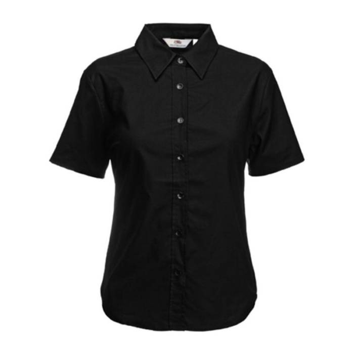 LADY FIT SHORT SLEEVE OXFORD SHIRT - Black<br><small>EA-F160306</small>