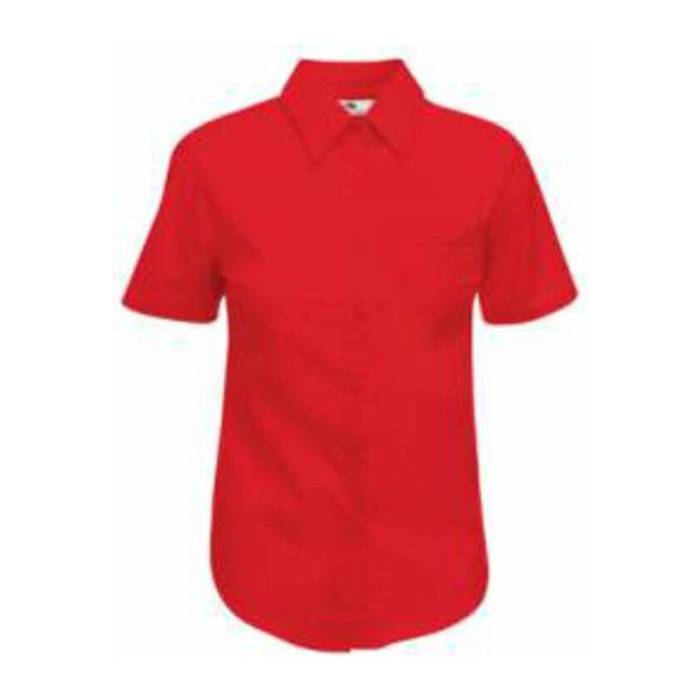 LADY FIT SHORT SLEEVE POPLIN SHIRT - Red<br><small>EA-F180506</small>