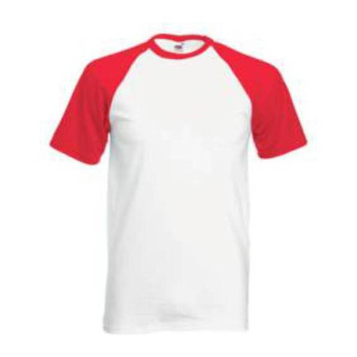 VALUEWEIGHT SHORT SLEEVE BASEBALL T - White/Red<br><small>EA-F760506</small>
