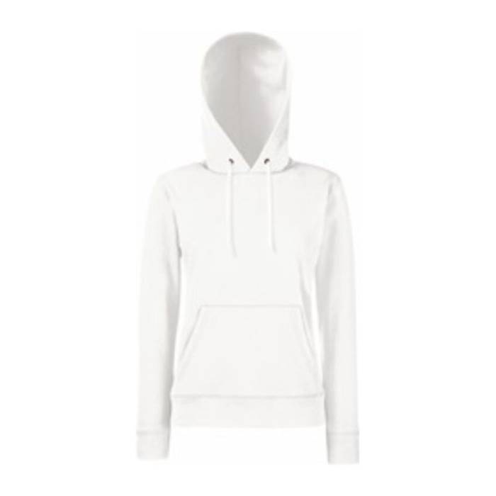 LADY-FIT HOODED SWEAT - White<br><small>EA-F810106</small>