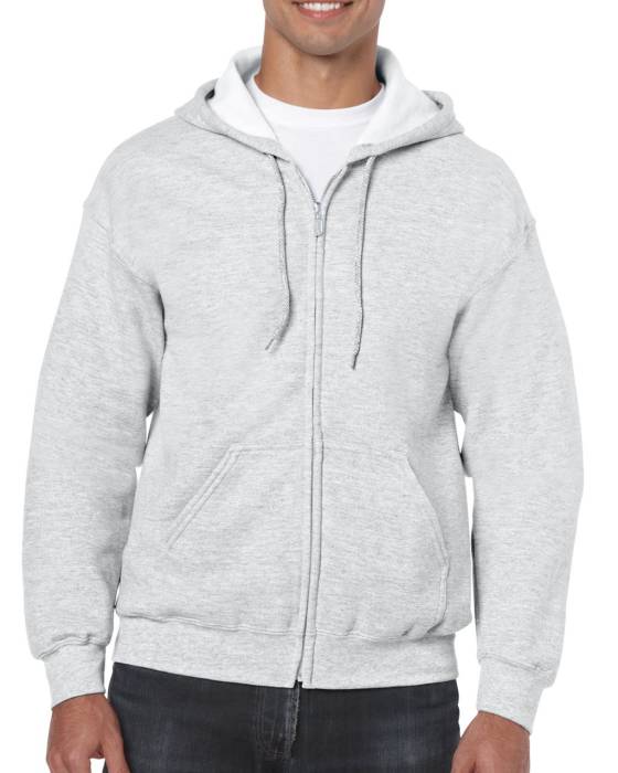 HEAVY BLEND™ ADULT FULL ZIP HOODED SWEATSHIRT - Ash Grey<br><small>EA-GI18600AS-2XL</small>