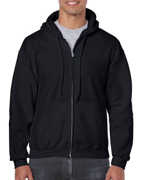 HEAVY BLEND™ ADULT FULL ZIP HOODED SWEATSHIRT - Black<br><small>EA-GI18600BL-3XL</small>