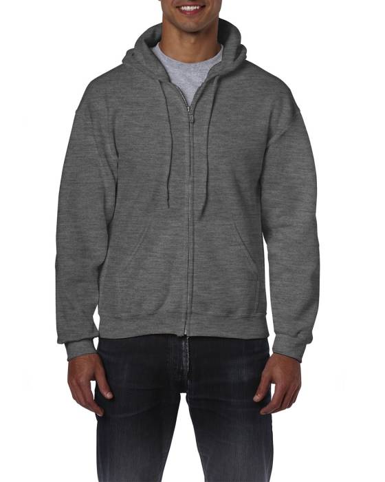 HEAVY BLEND™ ADULT FULL ZIP HOODED SWEATSHIRT - Dark Heather<br><small>EA-GI18600DH-2XL</small>