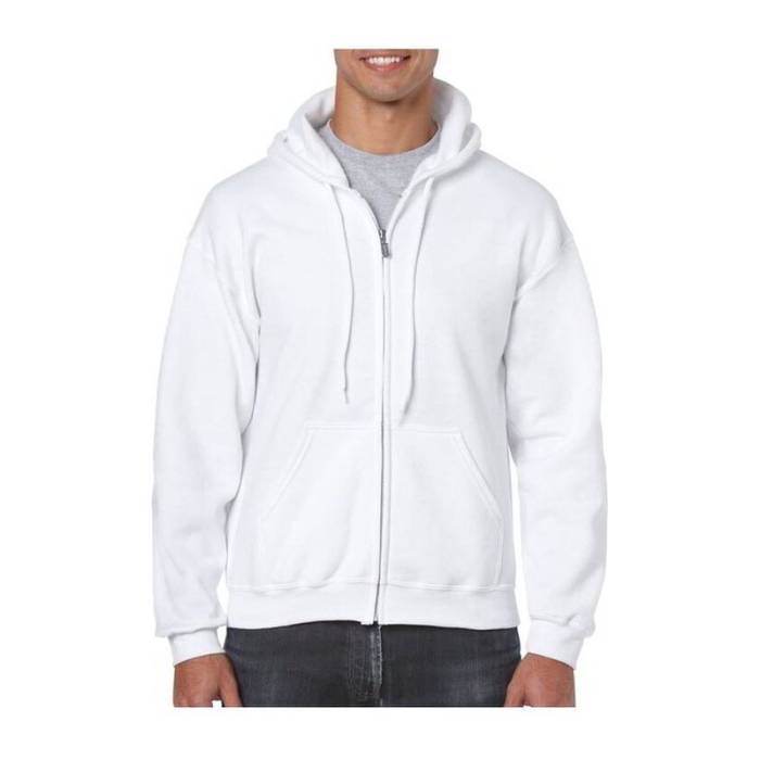 HEAVY BLEND™ ADULT FULL ZIP HOODED SWEATSHIRT - White<br><small>EA-GI18600WH-2XL</small>