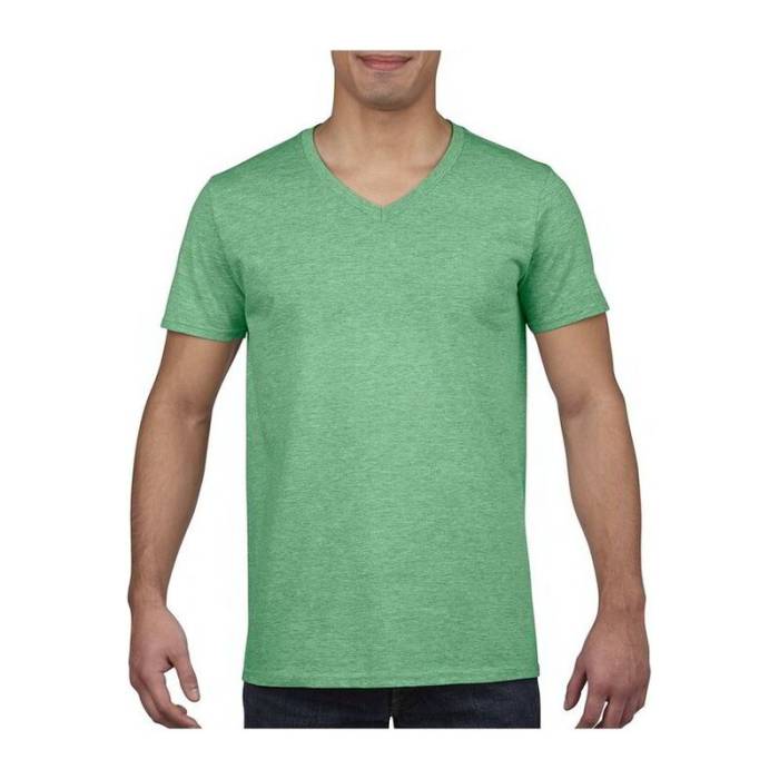 SOFTSTYLE® FELNŐTT V-NYAKÚ PÓLÓ - Heather Irish Green<br><small>EA-GI64V00HIG-L</small>