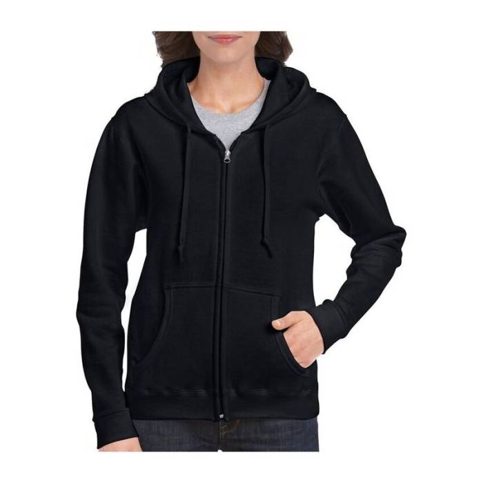 HEAVY BLEND™ LADIES` FULL ZIP HOODED SWEATSHIRT - Black<br><small>EA-GIL18600BL-S</small>