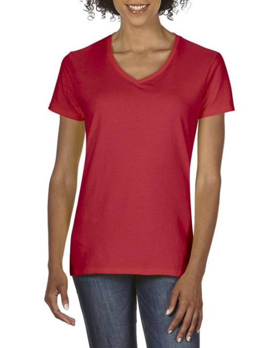 PREMIUM COTTON®NŐI V-NYAKÚ PÓLÓ - Red<br><small>EA-GIL4100VRE-L</small>