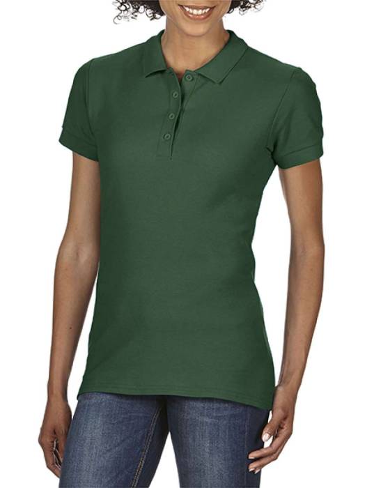 SOFTSTYLE® LADIES` DOUBLE PIQUÉ POLO - Forest Green<br><small>EA-GIL64800FO-L</small>