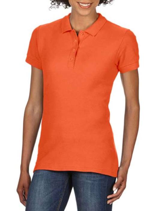 SOFTSTYLE® LADIES` DOUBLE PIQUÉ POLO - Orange<br><small>EA-GIL64800OR-M</small>