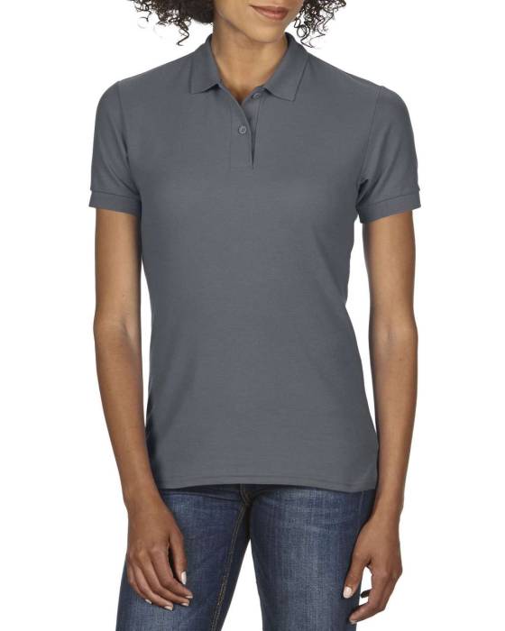 DRYBLEND® LADIES` DOUBLE PIQUÉ POLO - Charcoal<br><small>EA-GIL75800CH-2XL</small>